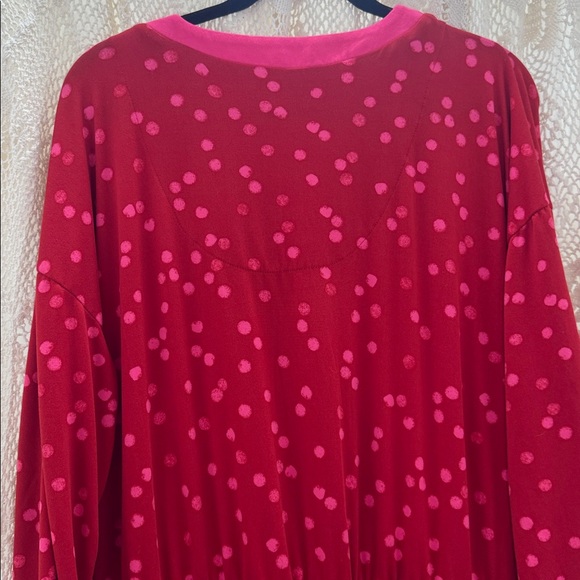 Simply Vera Vera Wang Red and Pink Polka Dot One Piece Pajamas - Picture 7 of 11